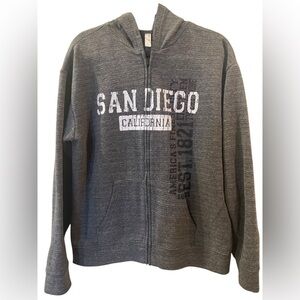 San Diego California Men’s Gray Full Zip Sweatshirt Hoodie Size: Medium